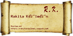 Rakita Kálmán névjegykártya